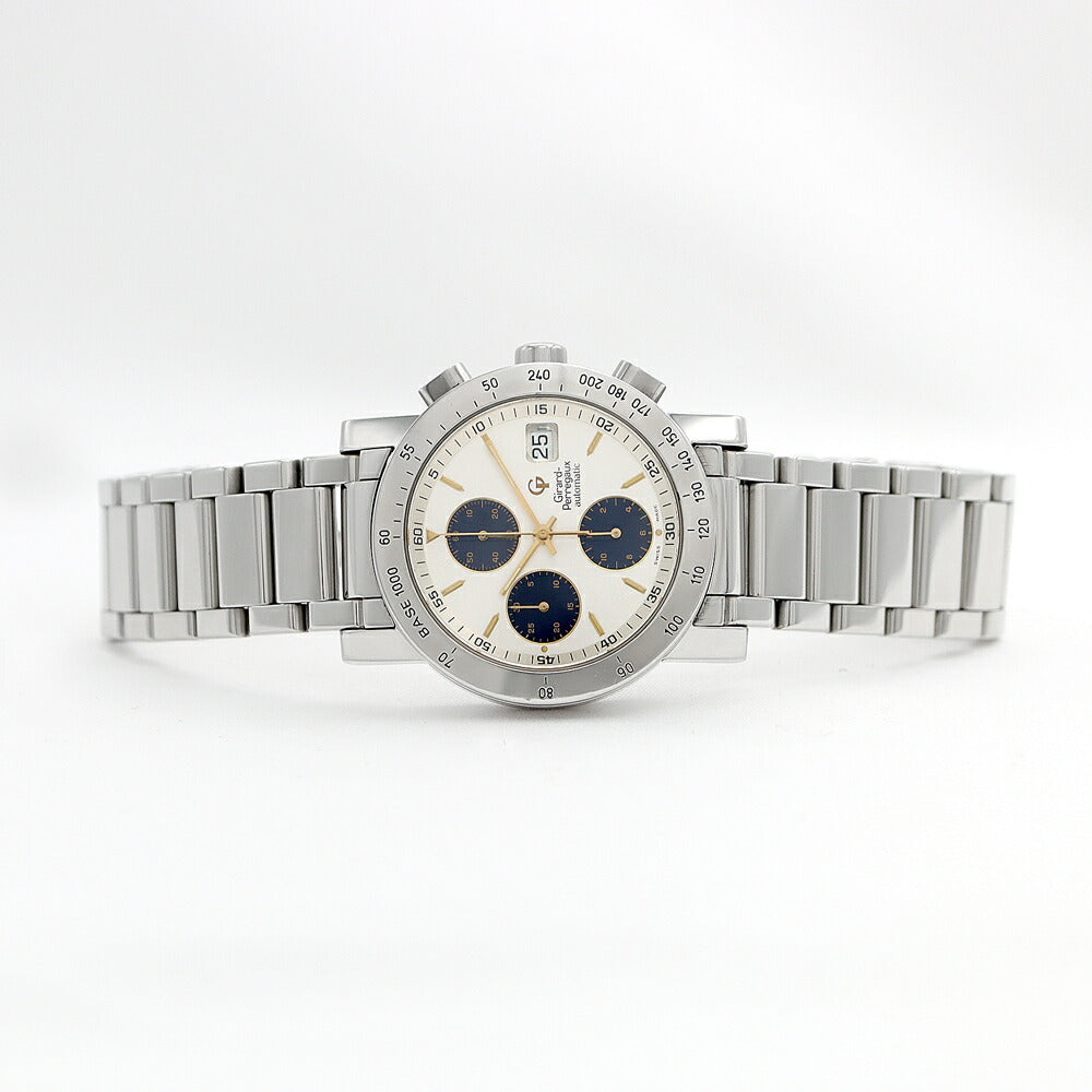 GIRARD PERREGAUX ジラールペルゴ GP7000 クロノグラフ 7000 デイト 50m防水 シルバー SS ステンレス メンズ 自動巻き【6ヶ月保証】【腕時計】【中古】