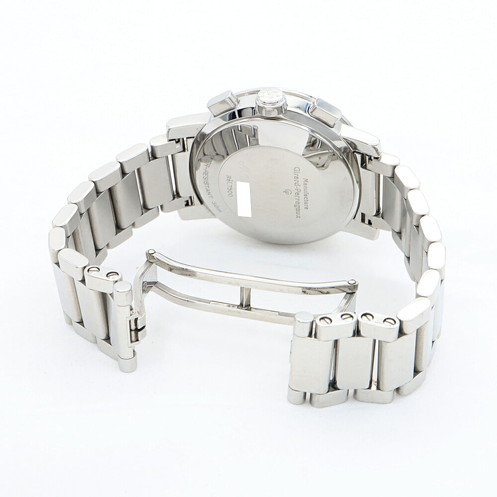 GIRARD PERREGAUX ジラールペルゴ GP7500 クロノグラフ 7500 30ｍ防水 デイト シルバー SS ステンレス メンズ 自動巻き GP【6ヶ月保証】【腕時計】【中古】