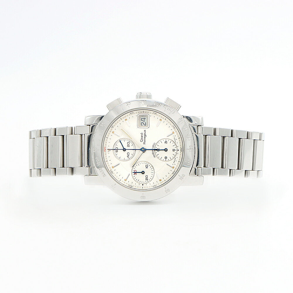 GIRARD PERREGAUX ジラールペルゴ GP7500 クロノグラフ 7500 30ｍ防水 デイト シルバー SS ステンレス メンズ 自動巻き GP【6ヶ月保証】【腕時計】【中古】