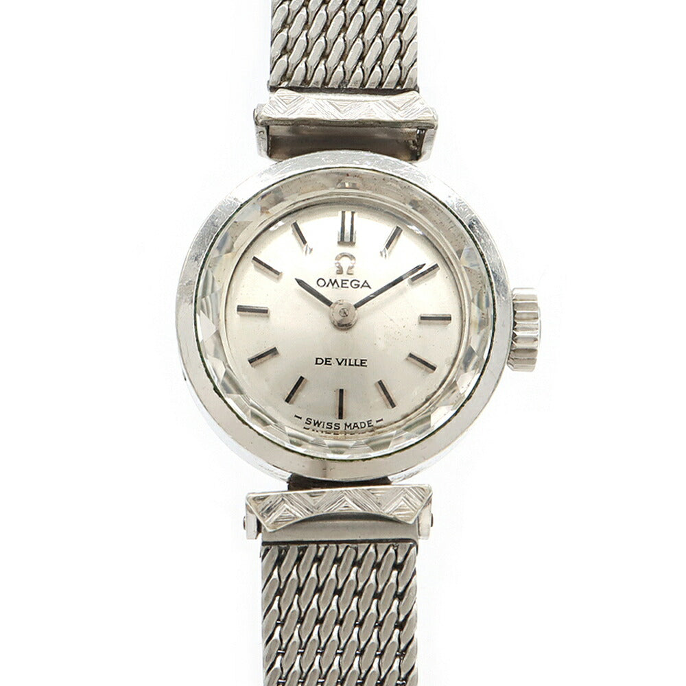 OMEGA オメガ DeVille デビル カットガラス 511.286 Cal.485 17石 シルバー SS ステンレス レディース 手巻き デヴィル アンティーク ヴィンテージ【腕時計】【中古】