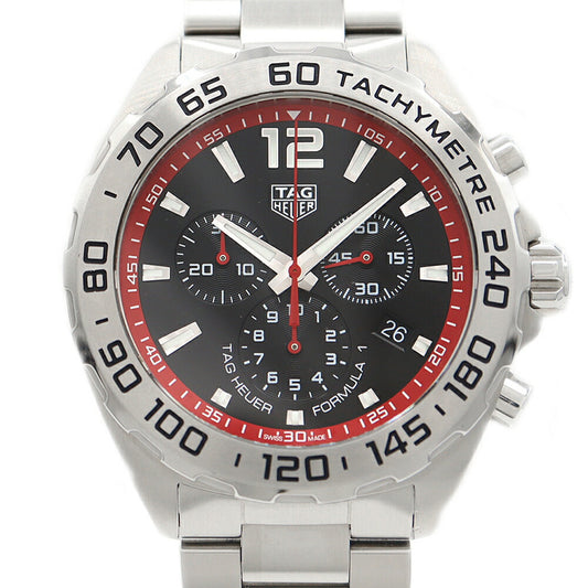 電池交換済 TAG Heuer タグホイヤー フォーミュラ1 クロノグラフ CAZ101Y 200m防水 デイト 黒 ブラック SS ステンレス メンズ クォーツ フォーミュラー1【6ヶ月保証】【腕時計】【中古】