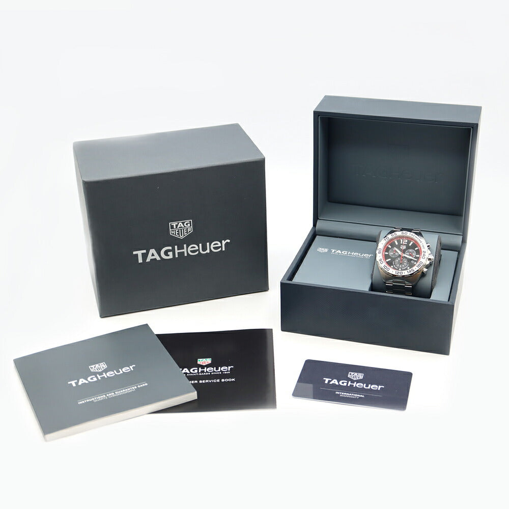 電池交換済 TAG Heuer タグホイヤー フォーミュラ1 クロノグラフ CAZ101Y 200m防水 デイト 黒 ブラック SS ステンレス メンズ クォーツ フォーミュラー1【6ヶ月保証】【腕時計】【中古】
