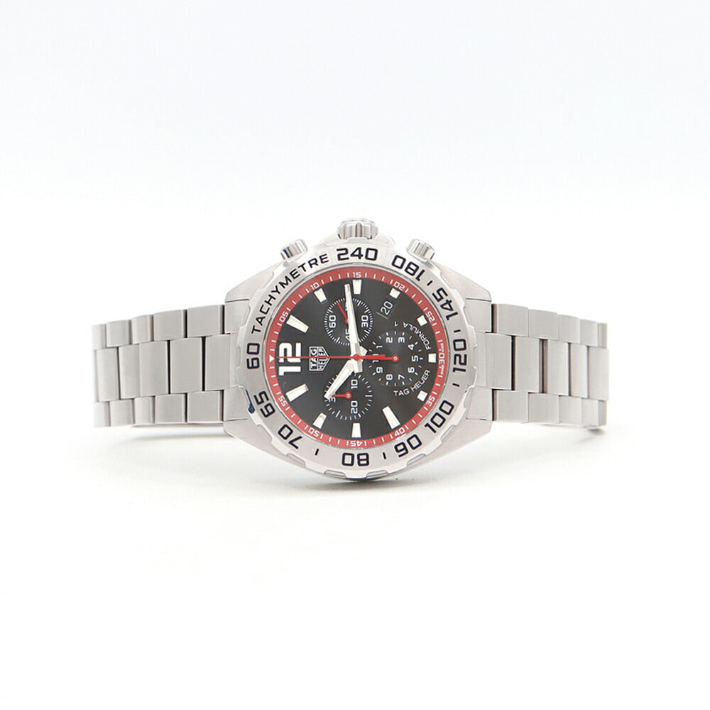 電池交換済 TAG Heuer タグホイヤー フォーミュラ1 クロノグラフ CAZ101Y 200m防水 デイト 黒 ブラック SS ステンレス メンズ クォーツ フォーミュラー1【6ヶ月保証】【腕時計】【中古】