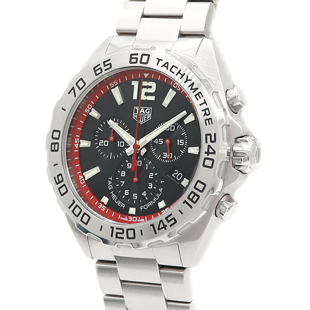 電池交換済 TAG Heuer タグホイヤー フォーミュラ1 クロノグラフ CAZ101Y 200m防水 デイト 黒 ブラック SS ステンレス メンズ クォーツ フォーミュラー1【6ヶ月保証】【腕時計】【中古】