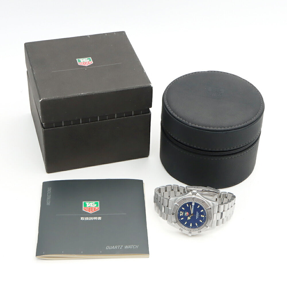 電池交換済 TAG Heuer タグホイヤー 2000シリーズ プロフェッショナル マイルドセブン WK1113 デイト 200m防水 青 ブルー SS ステンレス メンズ クォーツ【6ヶ月保証】【腕時計】【中古】