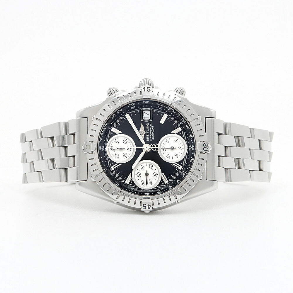 内部点検済 BREITLING ブライトリング クロノマット ブラックバード A13350 デイト クロノグラフ 100m防水 黒 ブラック SS ステンレス メンズ 自動巻き【6ヶ月保証】【腕時計】【中古】