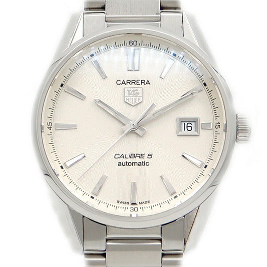Internally inspected TAG Heuer Carrera Caliber 5 WAR211B 100m Water Resistant Date Back Skelton Silver SS Stainless Steel Men's Automatic Winding [6 Month Warranty] [Watch] [Used]