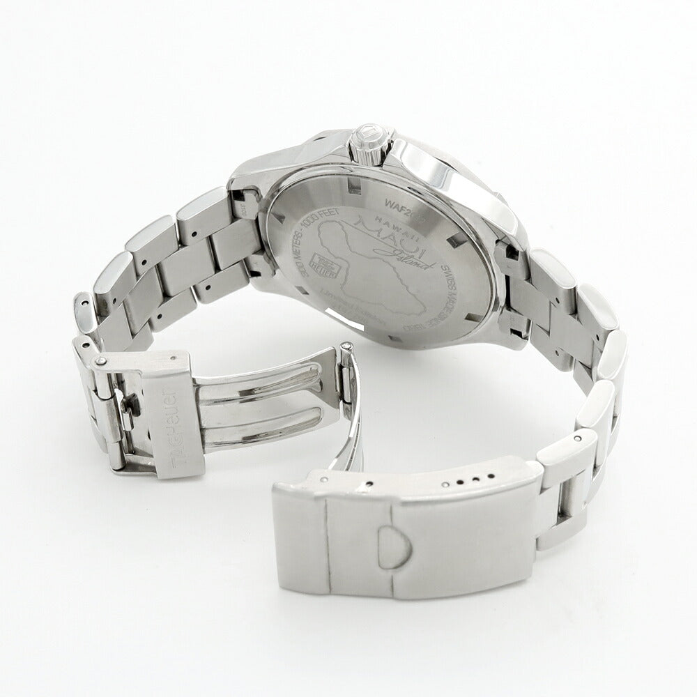 TAG Heuer タグホイヤー アクアレーサー マウイ島 日本700本限定 WAF2012 300m防水 デイデイト ブラックシェル SS ステンレス メンズ 自動巻き【6ヶ月保証】【腕時計】【中古】