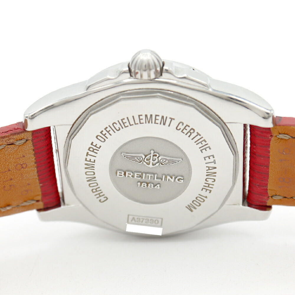 内部点検済 BREITLING ブライトリング ギャラクティック 36 ダイヤベゼル A37330 ダイヤモンド デイト 100m防水 スモールセコンド 白 ホワイトシェル SS ステンレス 純正ベルト 純正尾錠 レディース 自動巻き【6ヶ月保証】【腕時計】【中古】