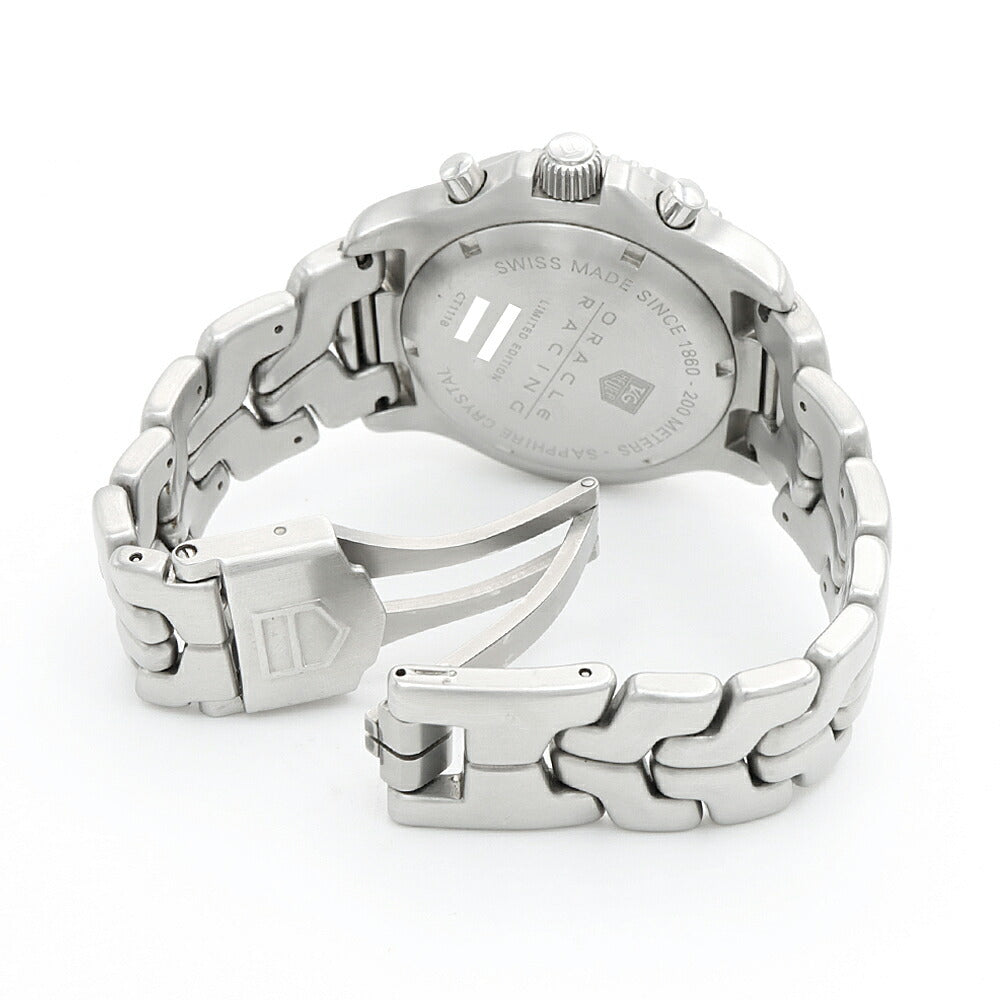 電池交換済 TAG Heuer タグホイヤー リンク オラクルレーシング クロノグラフ 1500本限定 CT1118 BA0550 デイト 200m防水 シルバー SS ステンレス メンズ クォーツ【6ヶ月保証】【腕時計】【中古】
