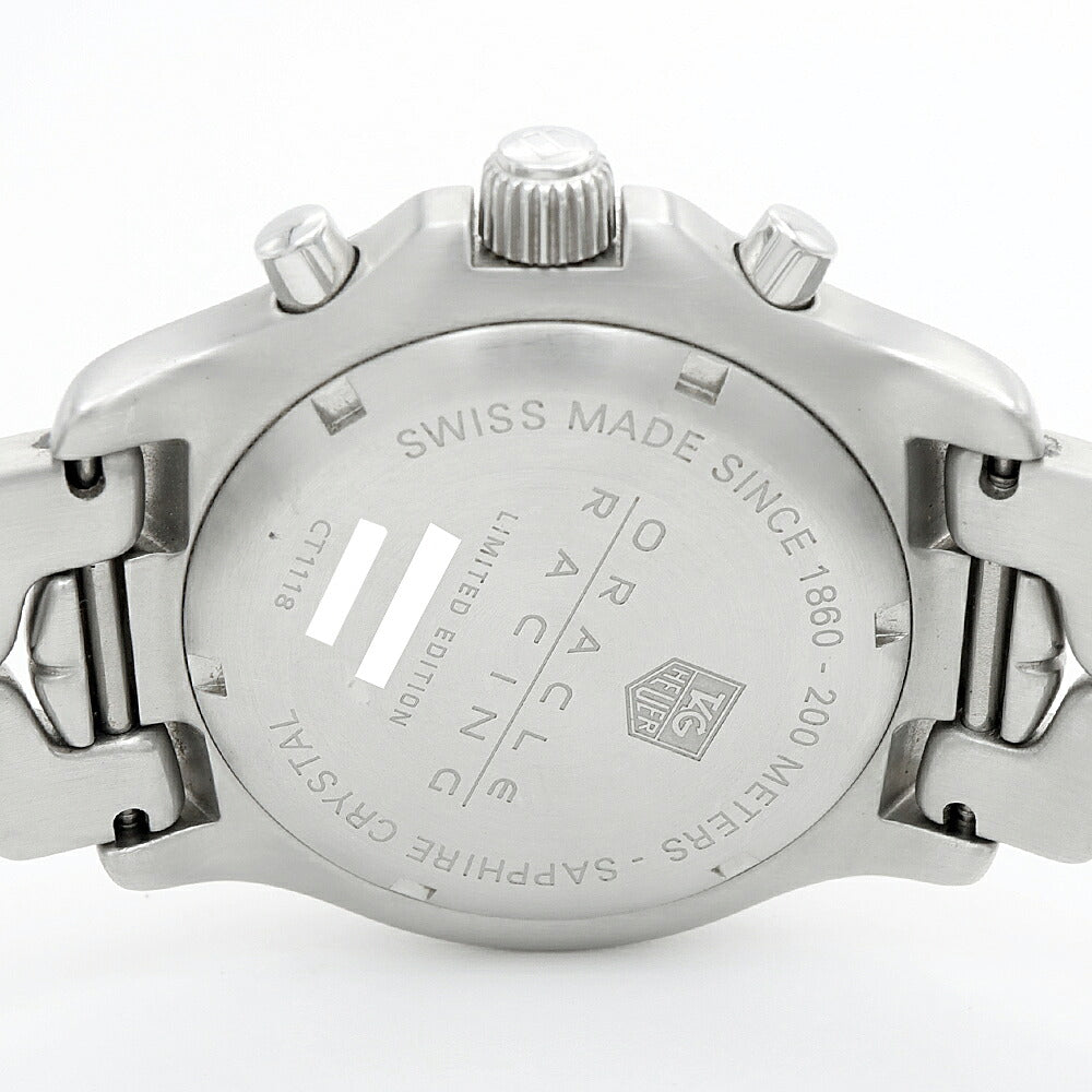 電池交換済 TAG Heuer タグホイヤー リンク オラクルレーシング クロノグラフ 1500本限定 CT1118 BA0550 デイト 200m防水 シルバー SS ステンレス メンズ クォーツ【6ヶ月保証】【腕時計】【中古】