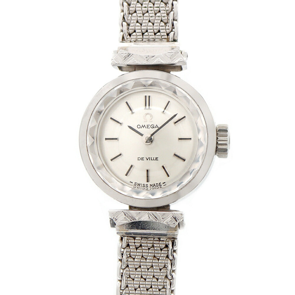 OMEGA オメガ DeVille デビル カットガラス 511.286 Cal.485 17石 シルバー SS ステンレス レディース 手巻き アンティーク ヴィンテージ デヴィル【腕時計】【中古】