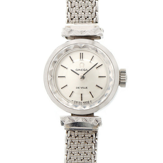 OMEGA オメガ DeVille デビル カットガラス 511.286 Cal.485 17石 シルバー SS ステンレス レディース 手巻き アンティーク ヴィンテージ デヴィル【腕時計】【中古】