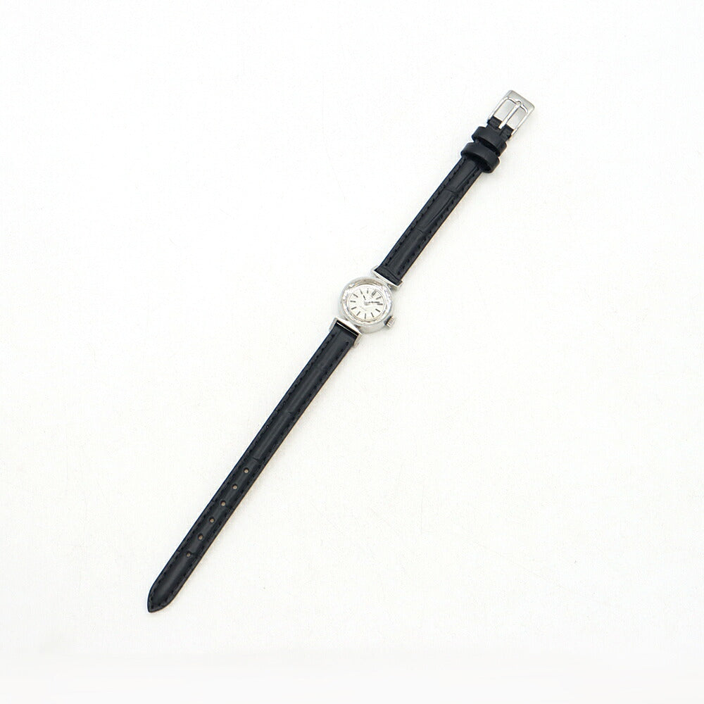 OMEGA DeVille cut glass 511.254 Cal.485 17 stones linen dial silver SS stainless steel ladies manual winding DeVille antique vintage [watch] [used]