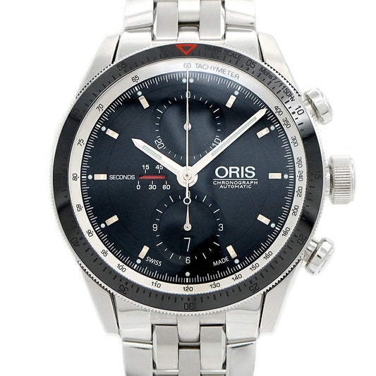 ORIS オリス アーティックス GT クロノグラフ 7661-14 デイト 100m防水 裏スケ 黒 ブラック SS ステンレス メンズ 自動巻き【6ヶ月保証】【腕時計】【中古】