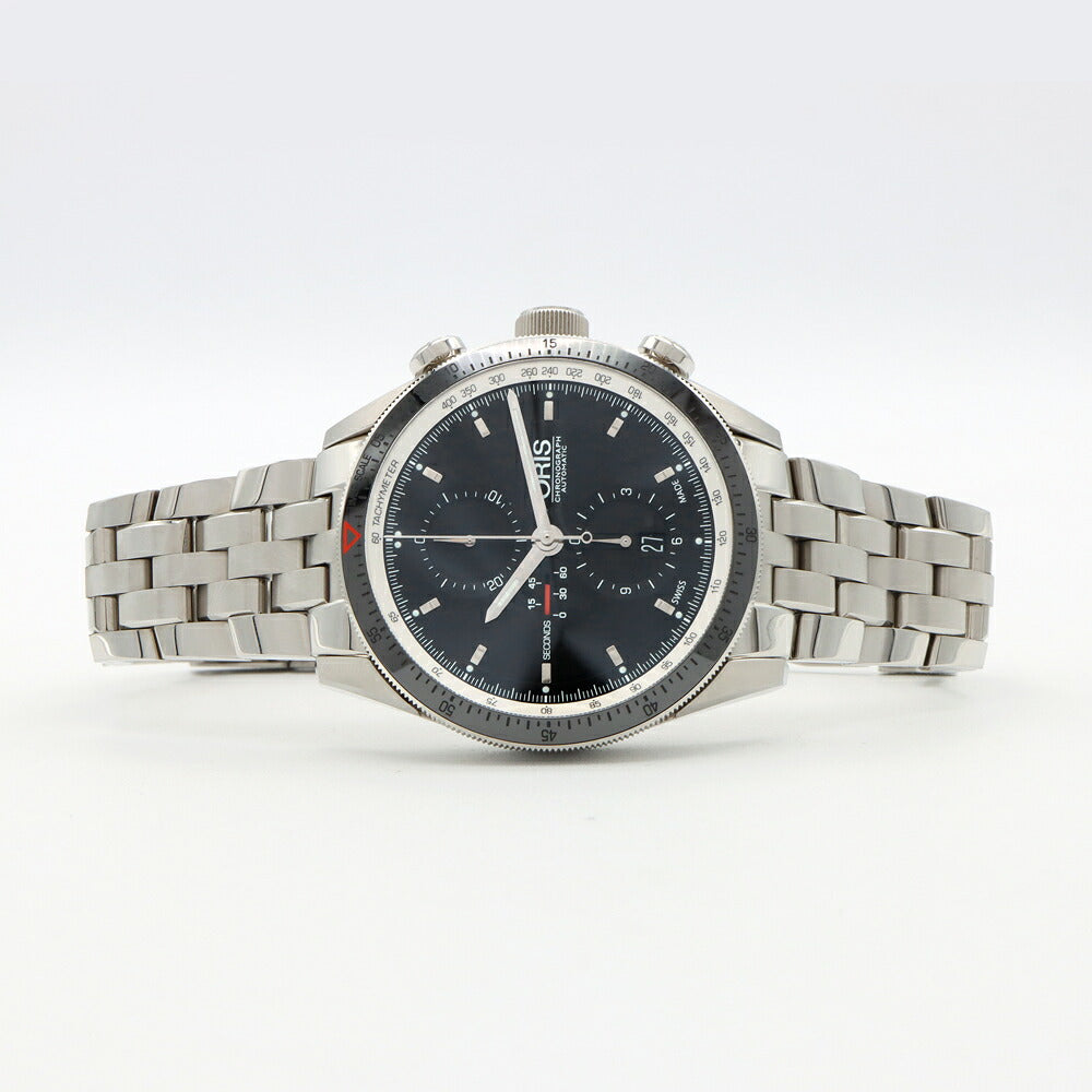 ORIS オリス アーティックス GT クロノグラフ 7661-14 デイト 100m防水 裏スケ 黒 ブラック SS ステンレス メンズ 自動巻き【6ヶ月保証】【腕時計】【中古】
