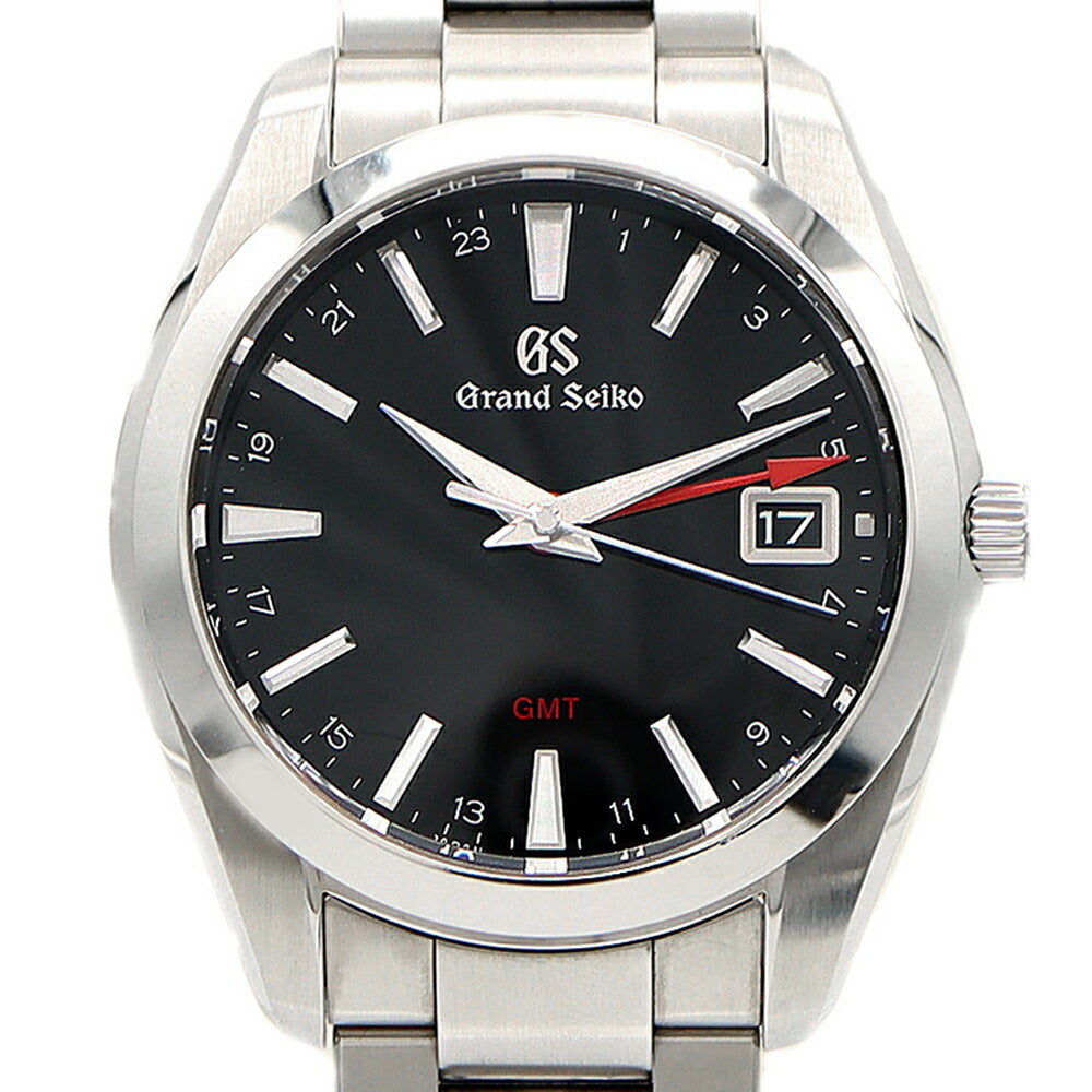 電池交換済 SEIKO セイコー GS グランドセイコー ヘリテージコレクション GMT 9F86-0AF0 SBGN013 デイト 100m防水 黒 ブラック SS ステンレス メンズ クォーツ【6ヶ月保証】【腕時計】【中古】