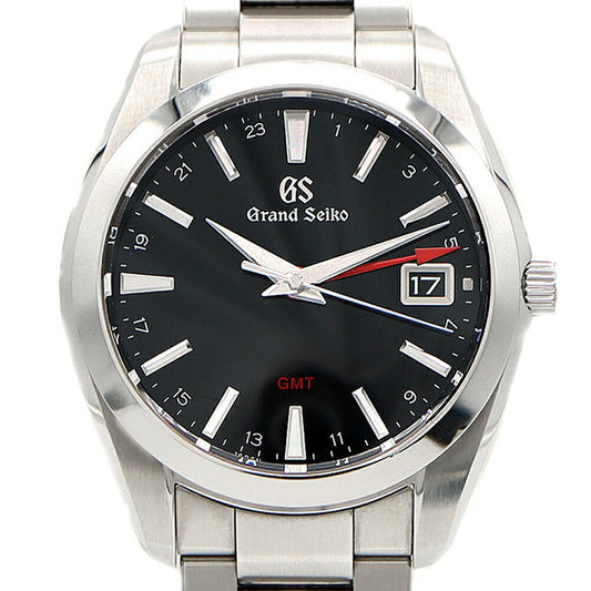 Battery replaced SEIKO GS Grand Seiko Heritage Collection GMT 9F86-0AF0 SBGN013 Date 100m waterproof black SS stainless steel men's quartz [6 months warranty] [watch] [used]