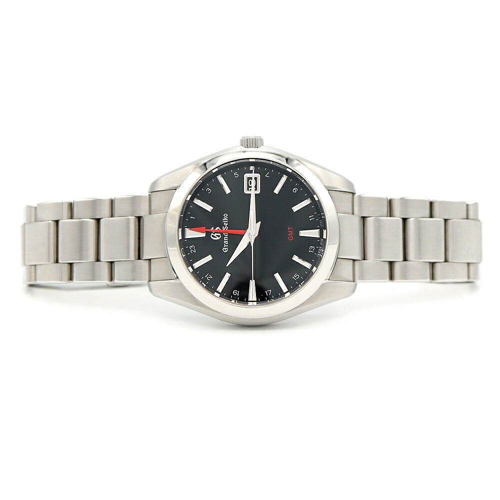 電池交換済 SEIKO セイコー GS グランドセイコー ヘリテージコレクション GMT 9F86-0AF0 SBGN013 デイト 100m防水 黒 ブラック SS ステンレス メンズ クォーツ【6ヶ月保証】【腕時計】【中古】