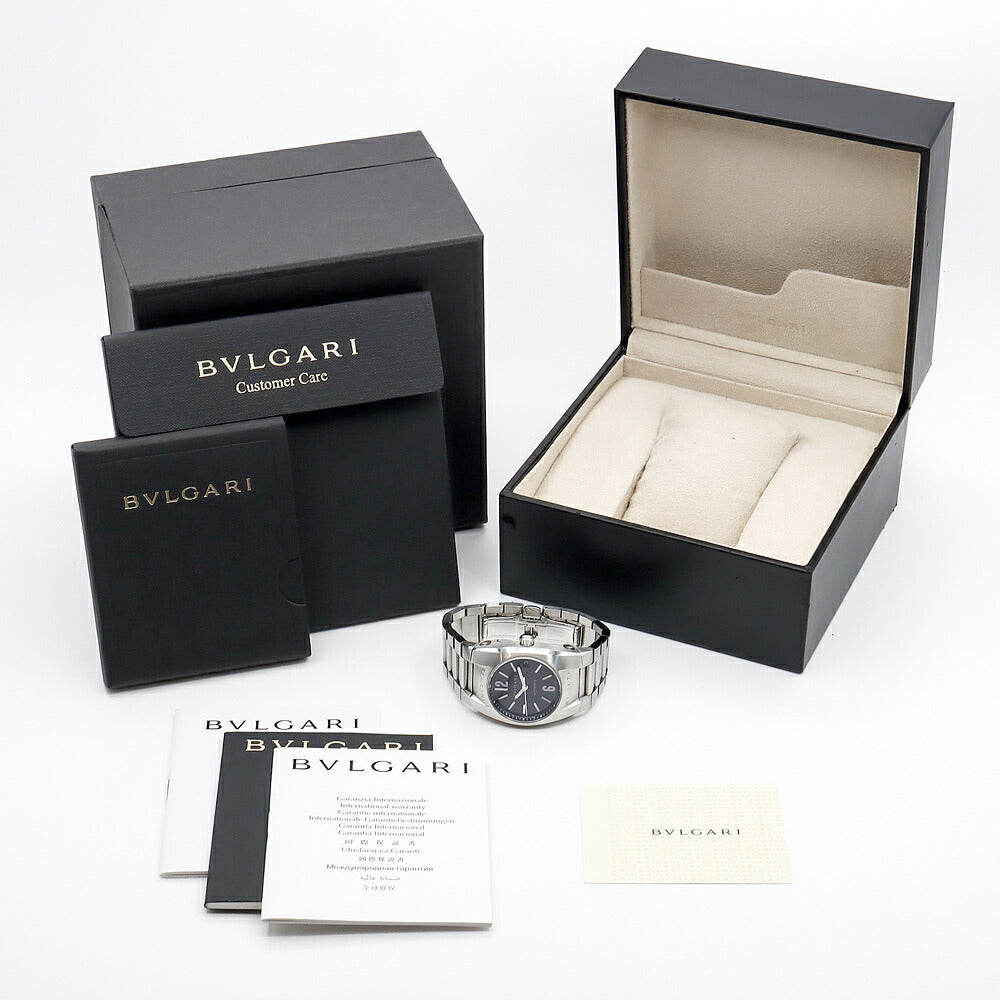BVLGARI ブルガリ エルゴン EG35S デイト 黒 ブラック SS ステンレス メンズ 自動巻き【6ヶ月保証】【腕時計】【中古】