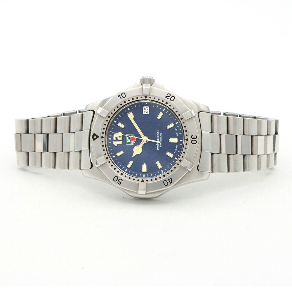 電池交換済 TAG Heuer タグホイヤー 2000シリーズ プロフェッショナル WK1113 デイト 青 ブルー SS ステンレス メンズ クォーツ【6ヶ月保証】【腕時計】【中古】
