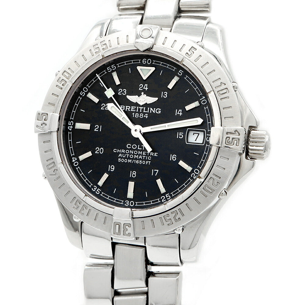 BREITLING ブライトリング コルトオーシャン A17350 デイト 500m防水 黒 ブラック SS ステンレス メンズ 自動巻き【6ヶ月保証】【腕時計】【中古】