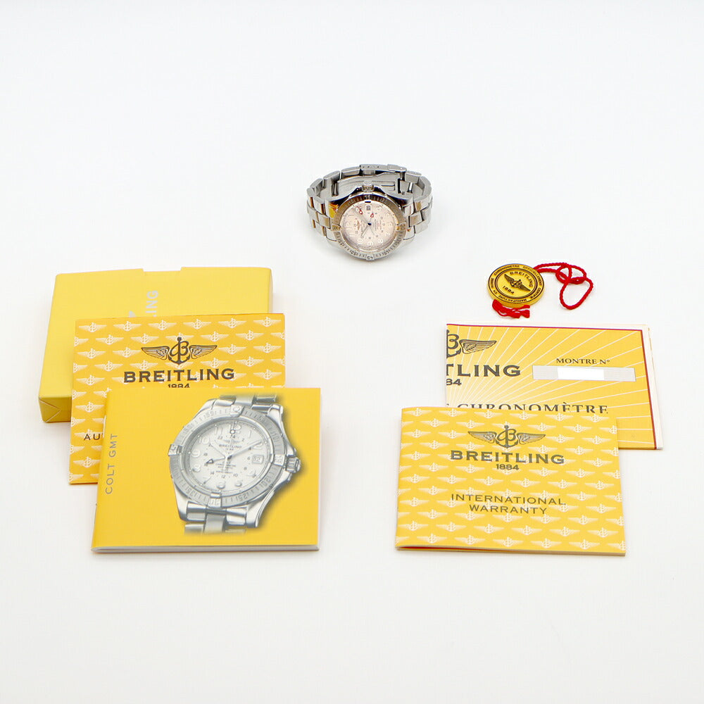 BREITLING ブライトリング コルト GMT A32350 デイト 500m防水 シルバー SS ステンレス メンズ 自動巻き【6ヶ月保証】【腕時計】【中古】