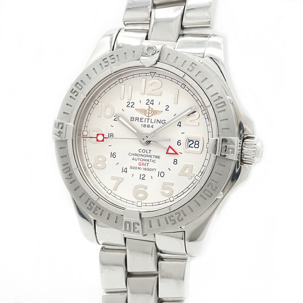 BREITLING ブライトリング コルト GMT A32350 デイト 500m防水 シルバー SS ステンレス メンズ 自動巻き【6ヶ月保証】【腕時計】【中古】