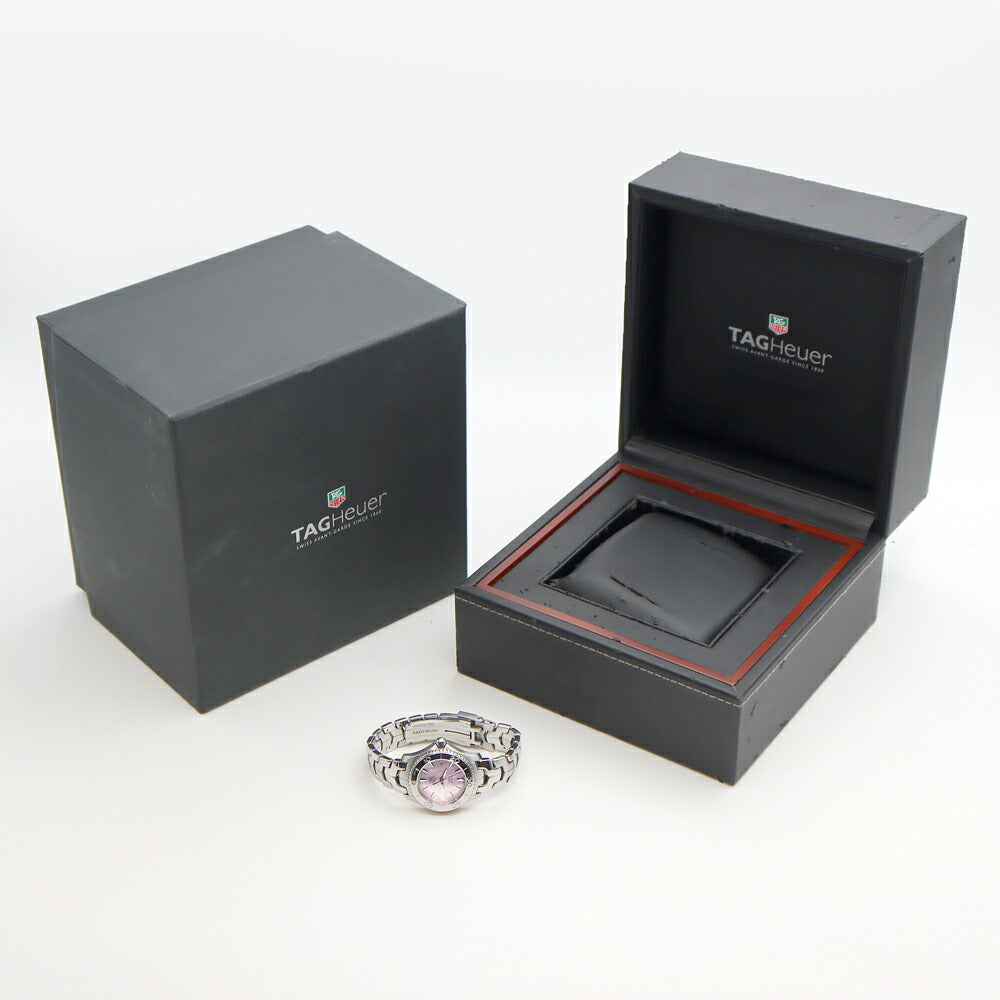 電池交換済 TAG Heuer タグホイヤー リンク WJ1315 200m防水 デイト ピンクシェル SS ステンレス レディース クォーツ【6ヶ月保証】【腕時計】【中古】