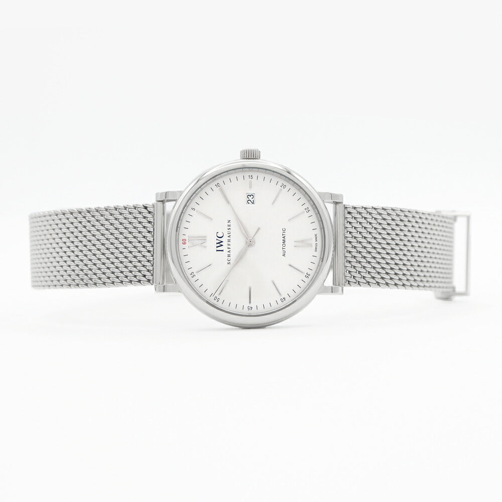 IWC International Watch Company Portofino Automatic IW356505 Date Silver SS Stainless Steel Men's Automatic Winding [6 Month Warranty] [Watch] [Used]