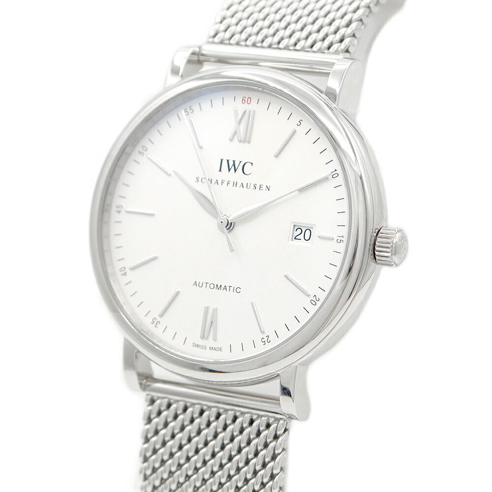 IWC International Watch Company Portofino Automatic IW356505 Date Silver SS Stainless Steel Men's Automatic Winding [6 Month Warranty] [Watch] [Used]