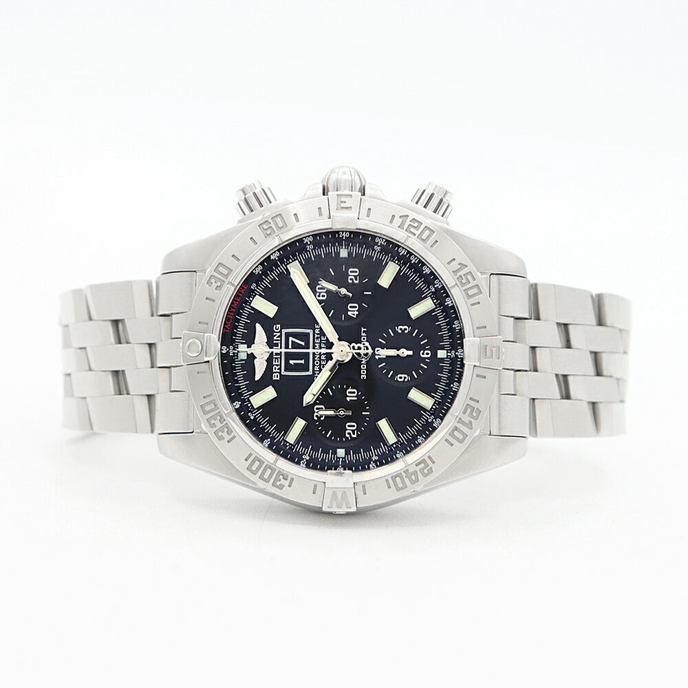 BREITLING ブライトリング クロノマット ブラックバード A44359 ビッグデイト クロノグラフ 300m防水 黒 ブラック SS ステンレス メンズ 自動巻き【6ヶ月保証】【腕時計】【中古】