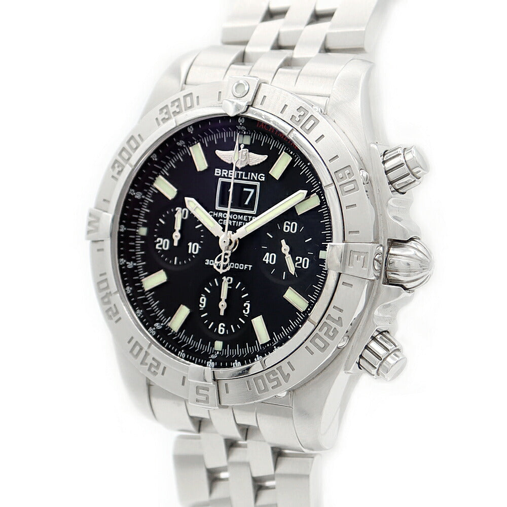 BREITLING ブライトリング クロノマット ブラックバード A44359 ビッグデイト クロノグラフ 300m防水 黒 ブラック SS ステンレス メンズ 自動巻き【6ヶ月保証】【腕時計】【中古】