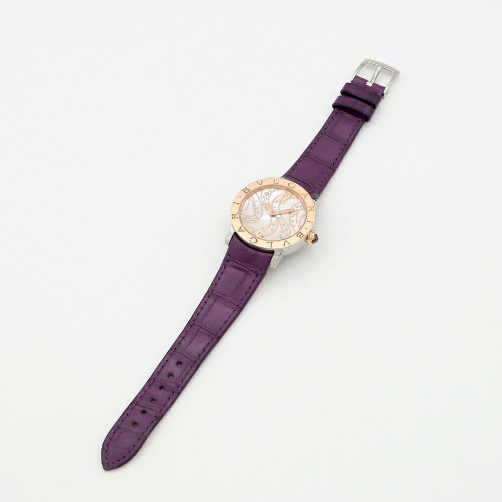 BVLGARI Bvlgari Bulgari Bvlgari BBLP33SG Diamond 30m Waterproof White White Shell K18PG Pink Gold SS Stainless Steel Combination Genuine Belt Genuine Buckle Men Boys Women Automatic Winding [6 Month Warranty] [Watch] [Used]