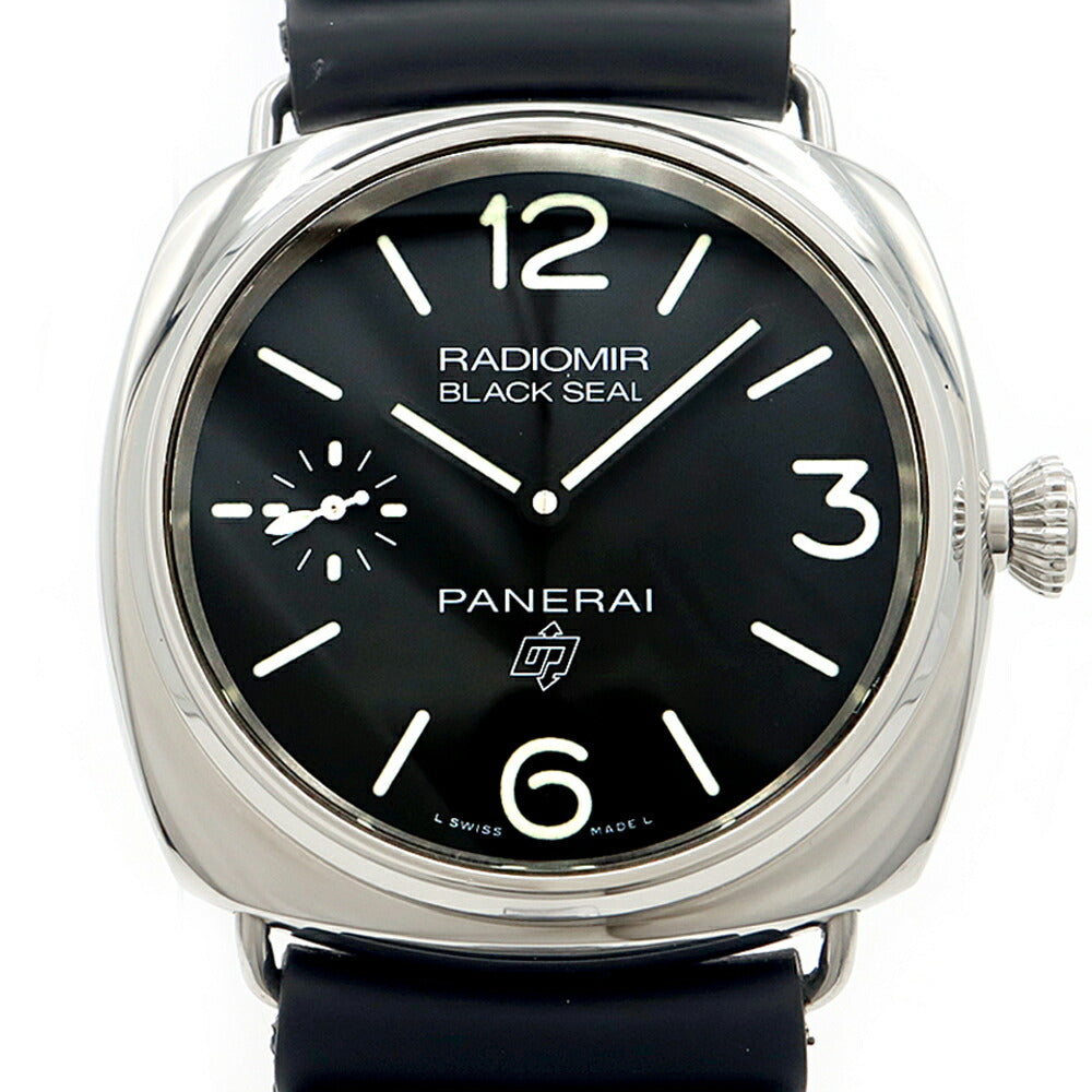 PANERAI Radiomir Black Seal Logo 3DAYS Acciaio PAM00754 V No. 100m Water Resistant Small Second Black SS Stainless Steel Genuine Belt Genuine Buckle Men's Manual Winding [6 Month Warranty] [Watch] [Used]