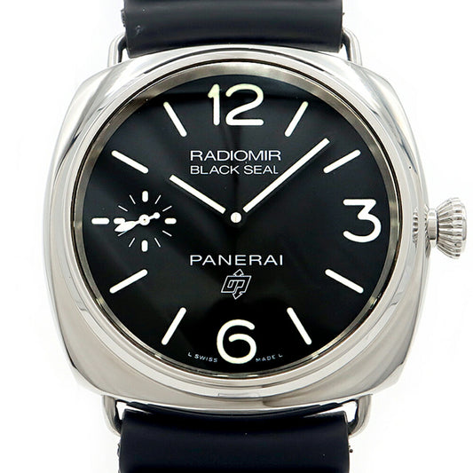 PANERAI Radiomir Black Seal Logo 3DAYS Acciaio PAM00754 V No. 100m Water Resistant Small Second Black SS Stainless Steel Genuine Belt Genuine Buckle Men's Manual Winding [6 Month Warranty] [Watch] [Used]