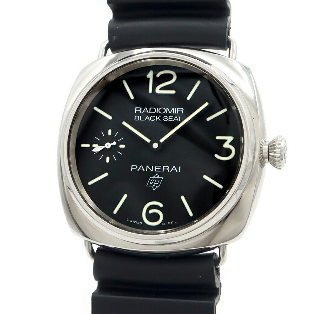 PANERAI Radiomir Black Seal Logo 3DAYS Acciaio PAM00754 V No. 100m Water Resistant Small Second Black SS Stainless Steel Genuine Belt Genuine Buckle Men's Manual Winding [6 Month Warranty] [Watch] [Used]