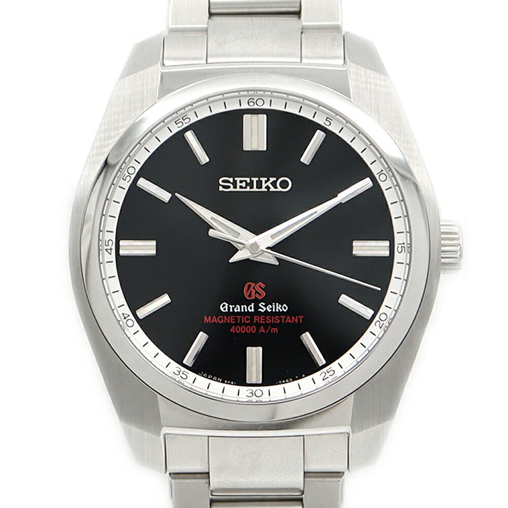 Battery replaced SEIKO GS Grand Seiko reinforced anti-magnetic model 9F61-0AD0 SBGX093 100m waterproof black SS stainless steel men's quartz [6 month warranty] [watch] [used]