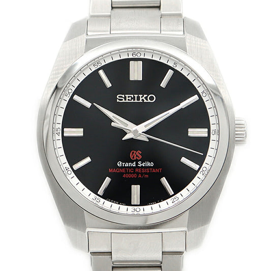 Battery replaced SEIKO GS Grand Seiko reinforced anti-magnetic model 9F61-0AD0 SBGX093 100m waterproof black SS stainless steel men's quartz [6 month warranty] [watch] [used]