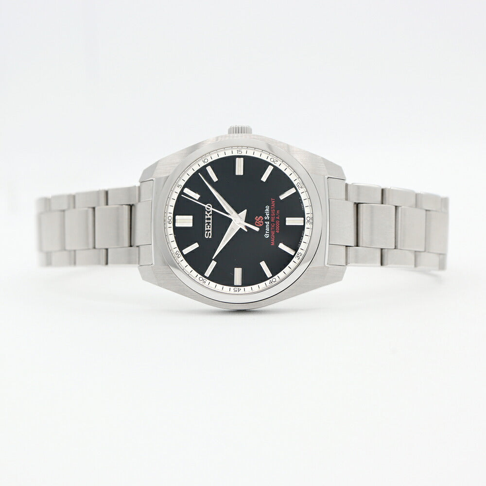 Battery replaced SEIKO GS Grand Seiko reinforced anti-magnetic model 9F61-0AD0 SBGX093 100m waterproof black SS stainless steel men's quartz [6 month warranty] [watch] [used]