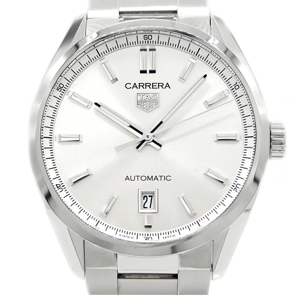 Internally inspected TAG Heuer Carrera Caliber 5 WBN2111 100m Water Resistant Date Back Skelton Silver SS Stainless Steel Men's Automatic Winding [6 Month Warranty] [Watch] [Used]
