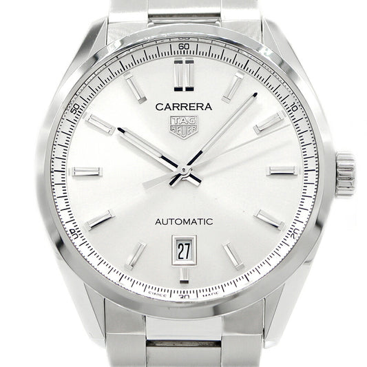 Internally inspected TAG Heuer Carrera Caliber 5 WBN2111 100m Water Resistant Date Back Skelton Silver SS Stainless Steel Men's Automatic Winding [6 Month Warranty] [Watch] [Used]