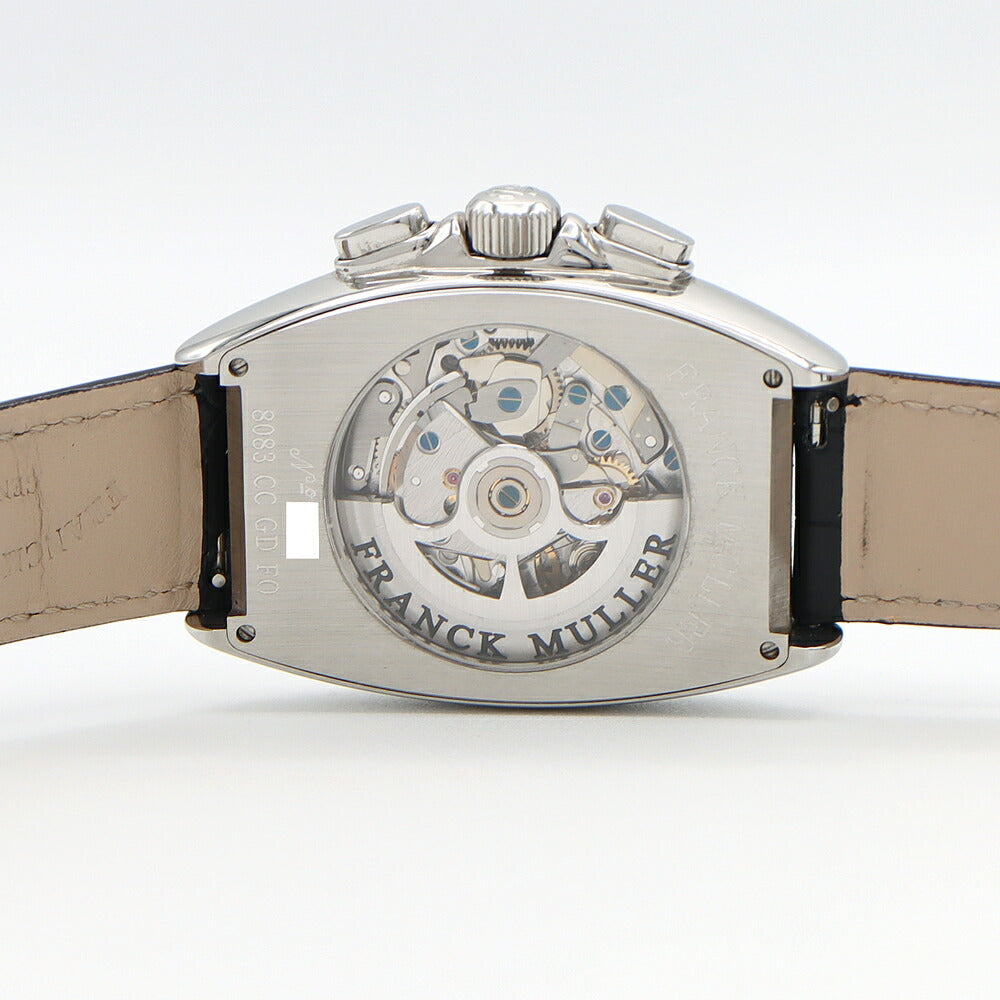 内部点検済 FRANCK MULLER フランクミュラー トノーカーベックス クロノグラフ ビックデイト 8083CC シルバー スケルトン SS ステンレス 純正ベルト 純正尾錠 メンズ 自動巻き【6ヶ月保証】【中古】【腕時計】