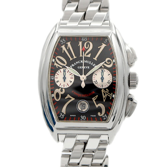 FRANCK MULLER Conquistador Chronograph 8002 CC Date Black SS Stainless Steel Men's Automatic Winding [6 Month Warranty] [Used] [Watch]