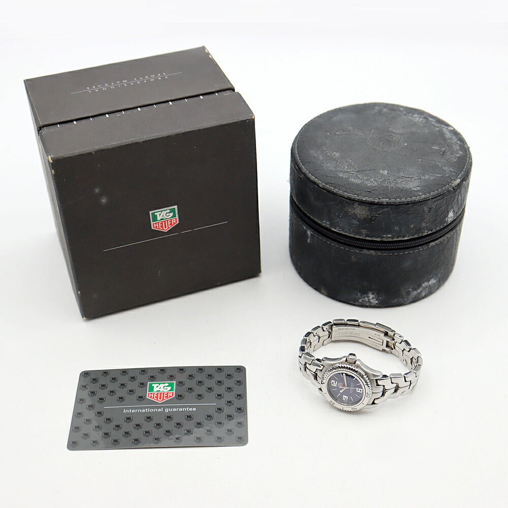 電池交換済 TAG Heuer タグホイヤー リンク プロフェッショナル WT1413 BA0560 デイト 200m防水 青 ブルー SS ステンレス レディース クォーツ【6ヶ月保証】【腕時計】【中古】