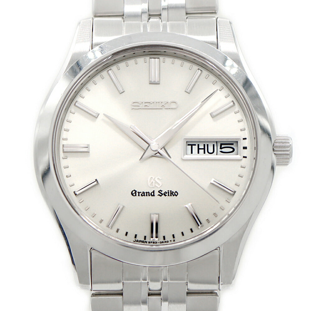 Battery replaced SEIKO GS Grand Seiko 9F83-0AB0 100m waterproof Day Date Silver SS Stainless Steel Men's Quartz [6 months warranty] [Watch] [Used]