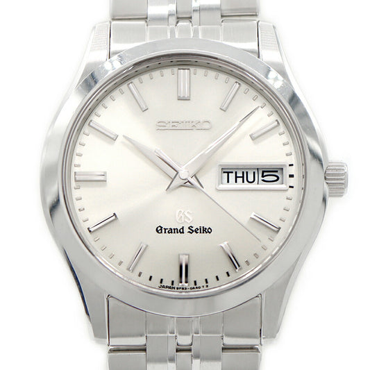 Battery replaced SEIKO GS Grand Seiko 9F83-0AB0 100m waterproof Day Date Silver SS Stainless Steel Men's Quartz [6 months warranty] [Watch] [Used]