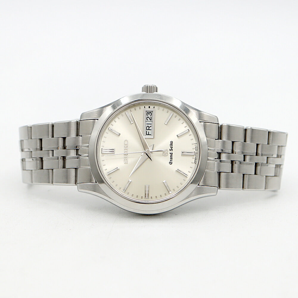 Battery replaced SEIKO GS Grand Seiko 9F83-0AB0 100m waterproof Day Date Silver SS Stainless Steel Men's Quartz [6 months warranty] [Watch] [Used]