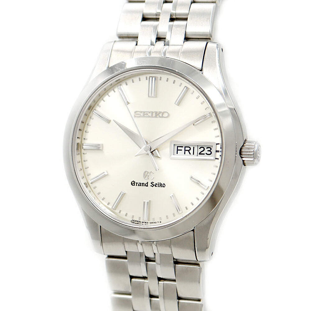Battery replaced SEIKO GS Grand Seiko 9F83-0AB0 100m waterproof Day Date Silver SS Stainless Steel Men's Quartz [6 months warranty] [Watch] [Used]