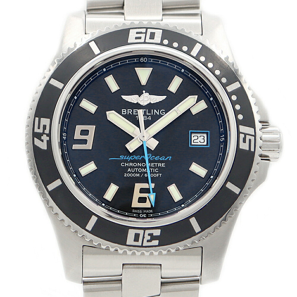 Internally inspected BREITLING Super Ocean A17391 Date 2000m Water Resistant Black SS Stainless Steel Men's Automatic Winding [6 Month Warranty] [Watch] [Used]
